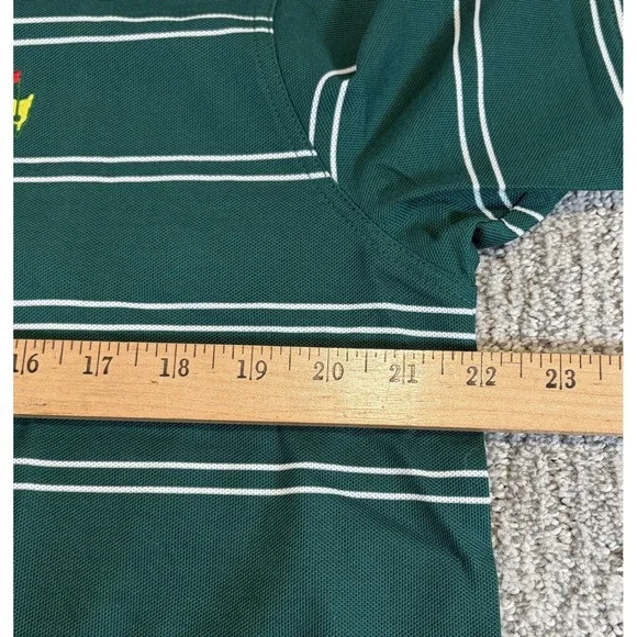 Masters Collection Pima Cotton Golf Polo Shirt Mens M Green White Striped NWT